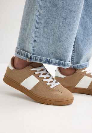 Womens Brown Retro Plimsoll Trainers