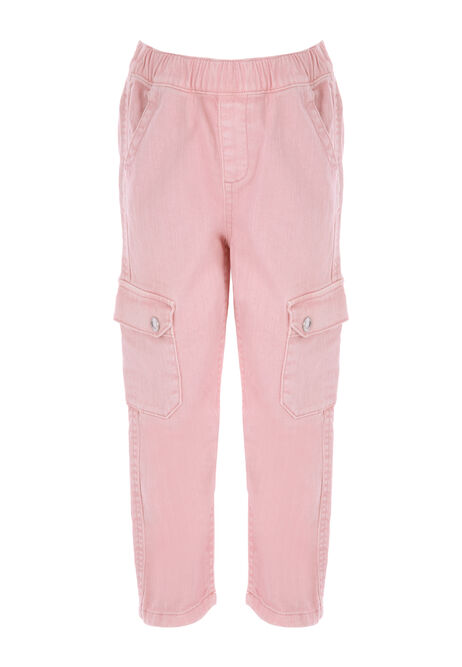 Younger Girl Pink Cargo Woven Trousers