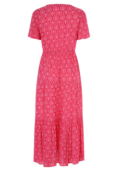 Womens Red Tile Print Dress