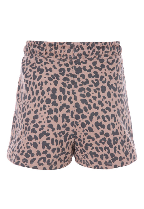 Older Girls Brown Leopard Print Shorts