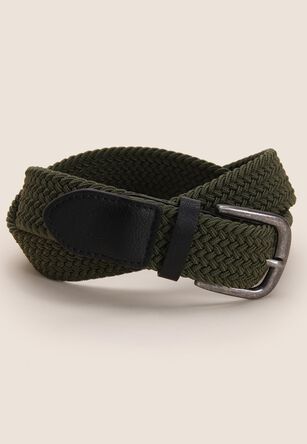 Mens Khaki Plain Stretch Chino Belt