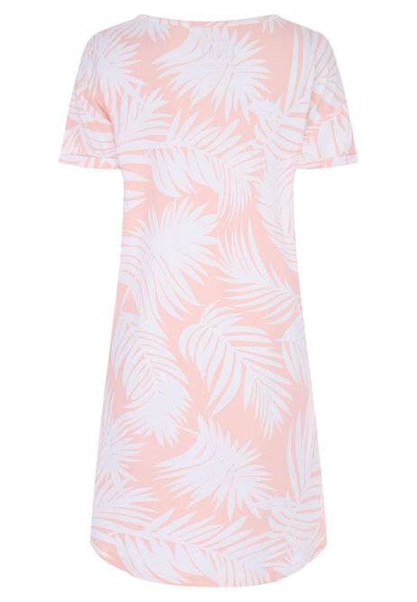 Womens Pink Palm Soft Touch Nightdress