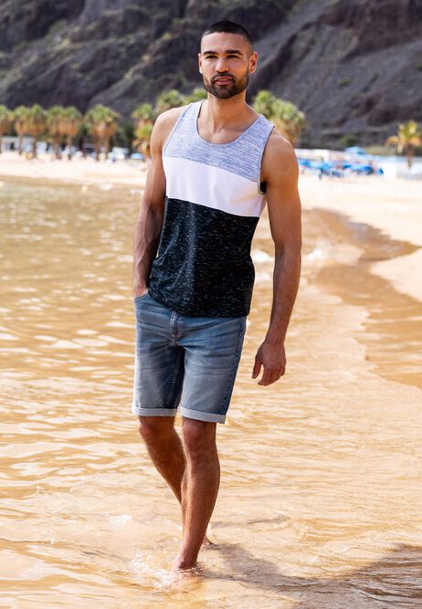 Mens Light Blue Denim Five Pocket Shorts