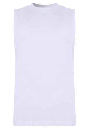 Older Boys Plain White Relaxed Fit Tank Top