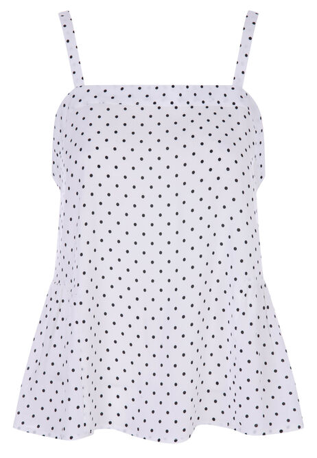 Womens White Spot Print Cami Vest