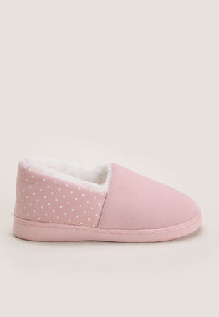 Womens Pink Fur Lined Slippers 