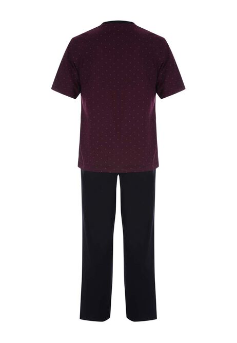 Mens Purple Geo Print Short Sleeve Pyjama Set 