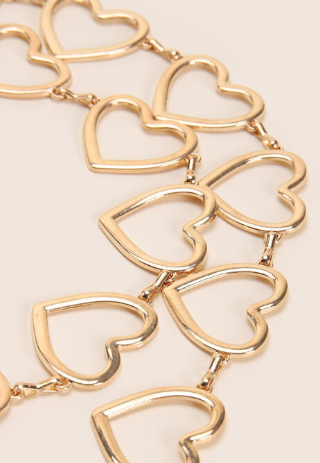 Womens Gold Heart Chain Loop Belt