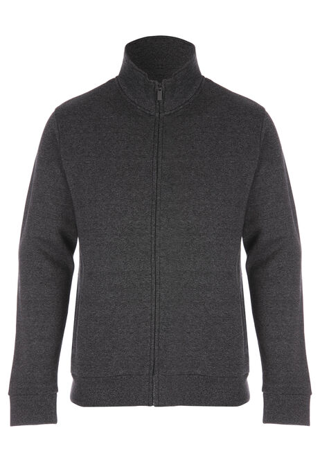 Mens funnel neck zip through sweatshirt discount