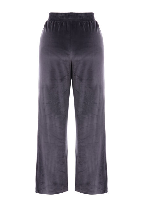 Womens Charcoal Velour Wide Leg Pyjama Trousers
