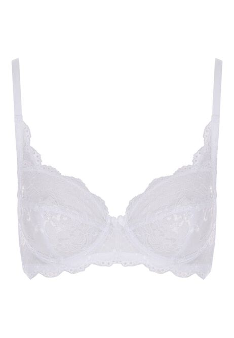 Womens White Lace Unlined Bra