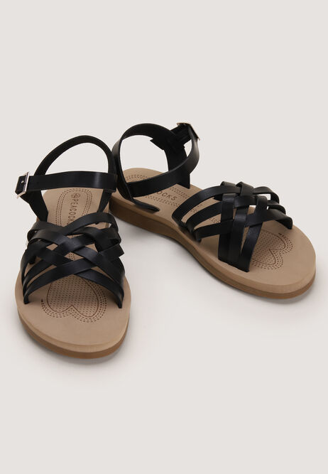 Womens Black Comfort Sandals