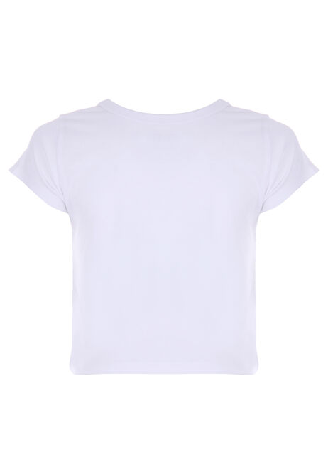 Older Girls White Sparkle T-shirt
