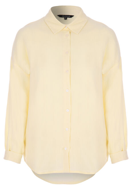 Womens Lemon Roll Up Sleeve Cotton Shirt