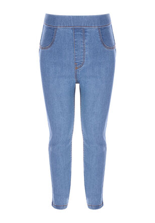 Younger Girls Mid Blue Jeggings