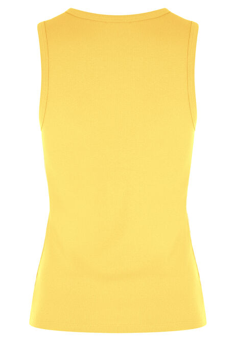 Womens Plain Yellow Scoop Neck Vest