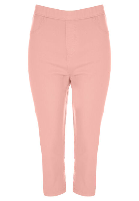 Womens Pink Plain Kate Cropped Jeggings