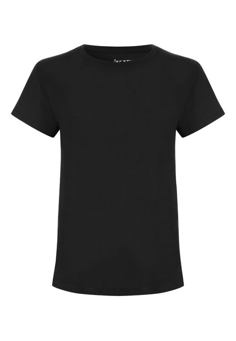Older Girls Black Cotton T-Shirt