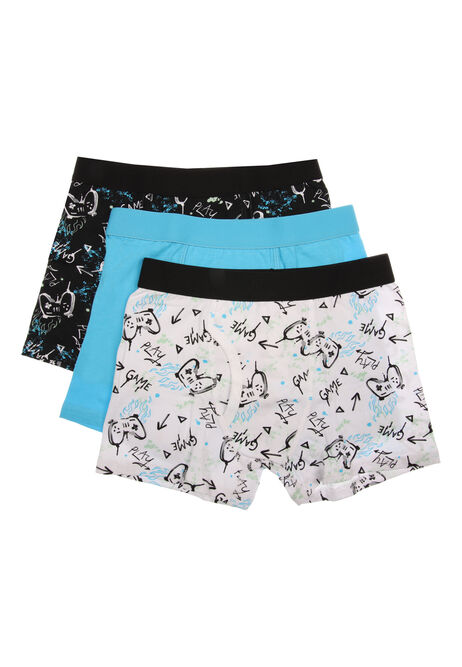 Older Boys 3pk Blue Gaming Trunks