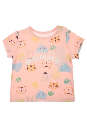 Baby Girl Mothers Day Jungle Print T-Shirt