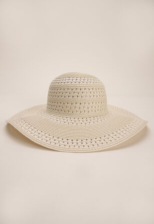 Womens Natural Large Boater Hat
