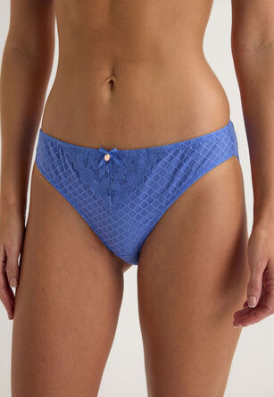 Womens Blue Check Lace Naomi Briefs