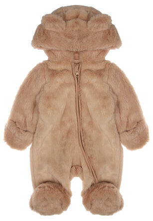 Baby Boys Brown Bear Fluffy All In One Suit