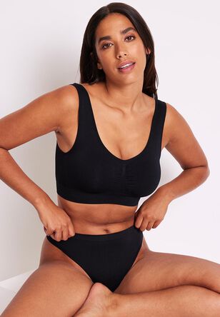 Womens Black Thick Strap Crop Top