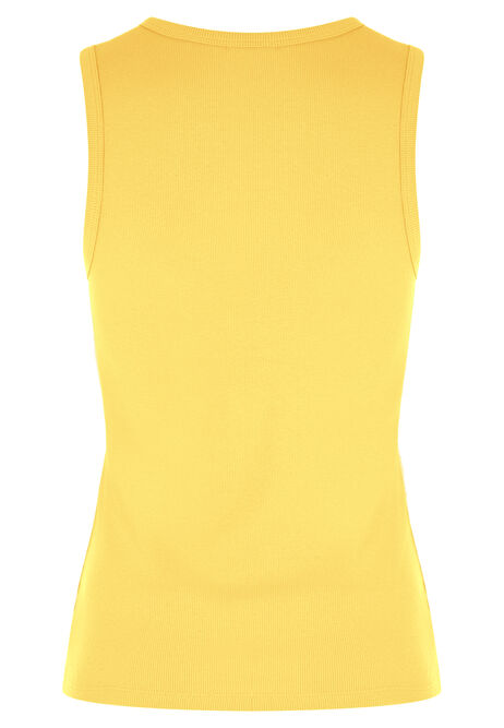 Womens Plain Yellow Scoop Neck Vest