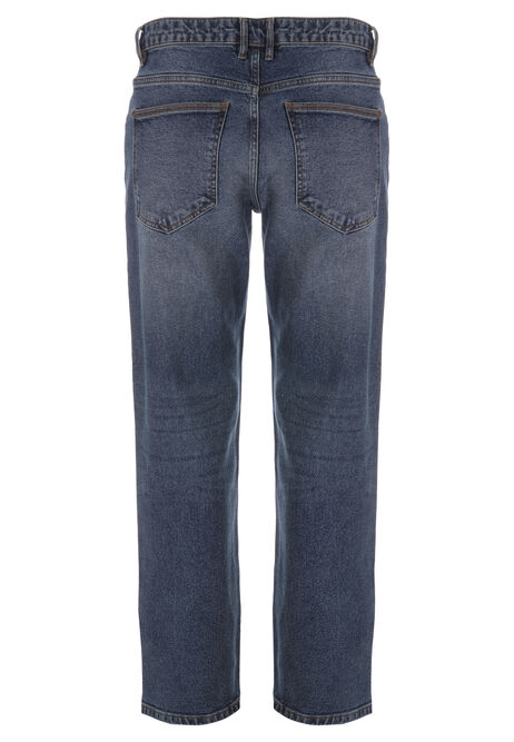 Mens Mid Blue Loose Fit Jeans 