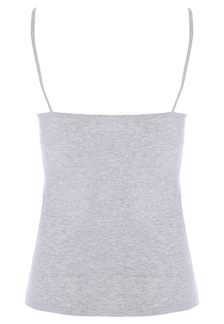 Womens Grey Plain Stretch Cami Vest