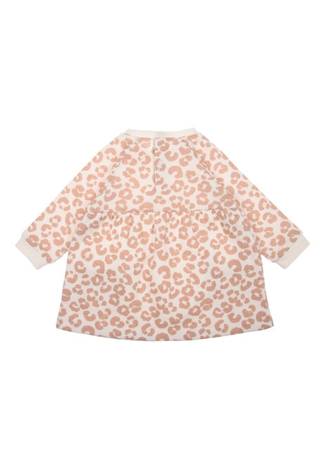 Baby Girl Cream Leopard Print Sweater Dress