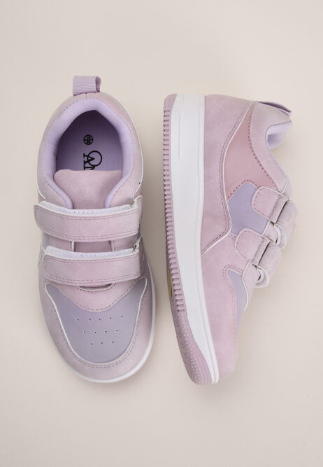 Younger Girls Colour Block Lilac Trainer