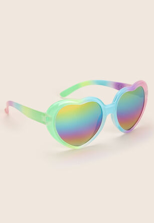 Girls Rainbow Heart Shaped Sunglasses