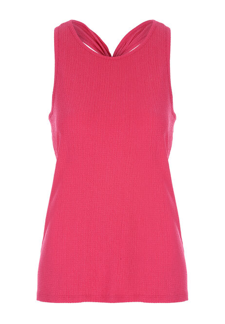 Womens Bright Pink Knot Back Co-ord Top