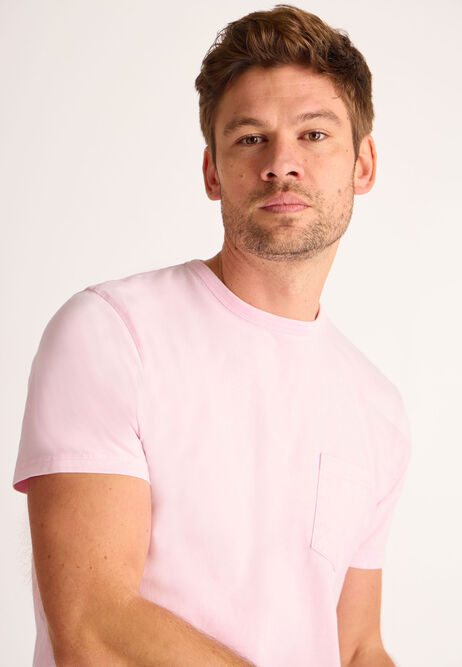 Mens Pink Pocket T-Shirt