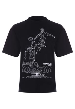 Older Boys Black Cotton Football Graphic T-Shirt