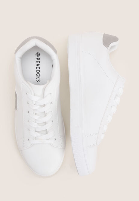 Womens White Casual Tennis Trainers