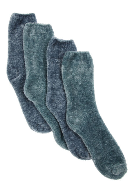 Womens 2pk Blue Velvet Cosy Socks