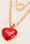 Womens Red Heart Triple Chain Necklace
