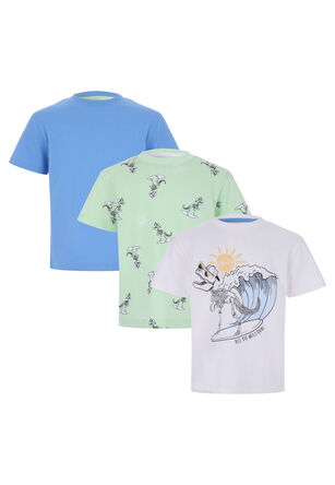 Younger Boys 3pk Dinosaur T-Shirts