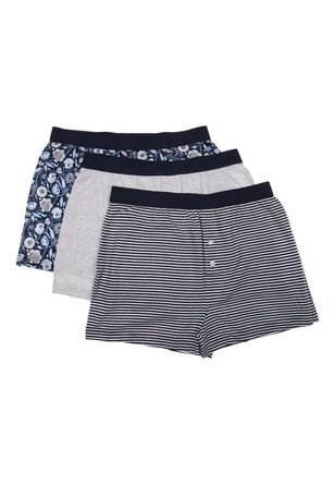 Mens Navy Paisley Loose Fit Boxers