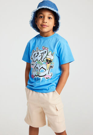 Younger Boys Blue Ice Cream T-shirt
