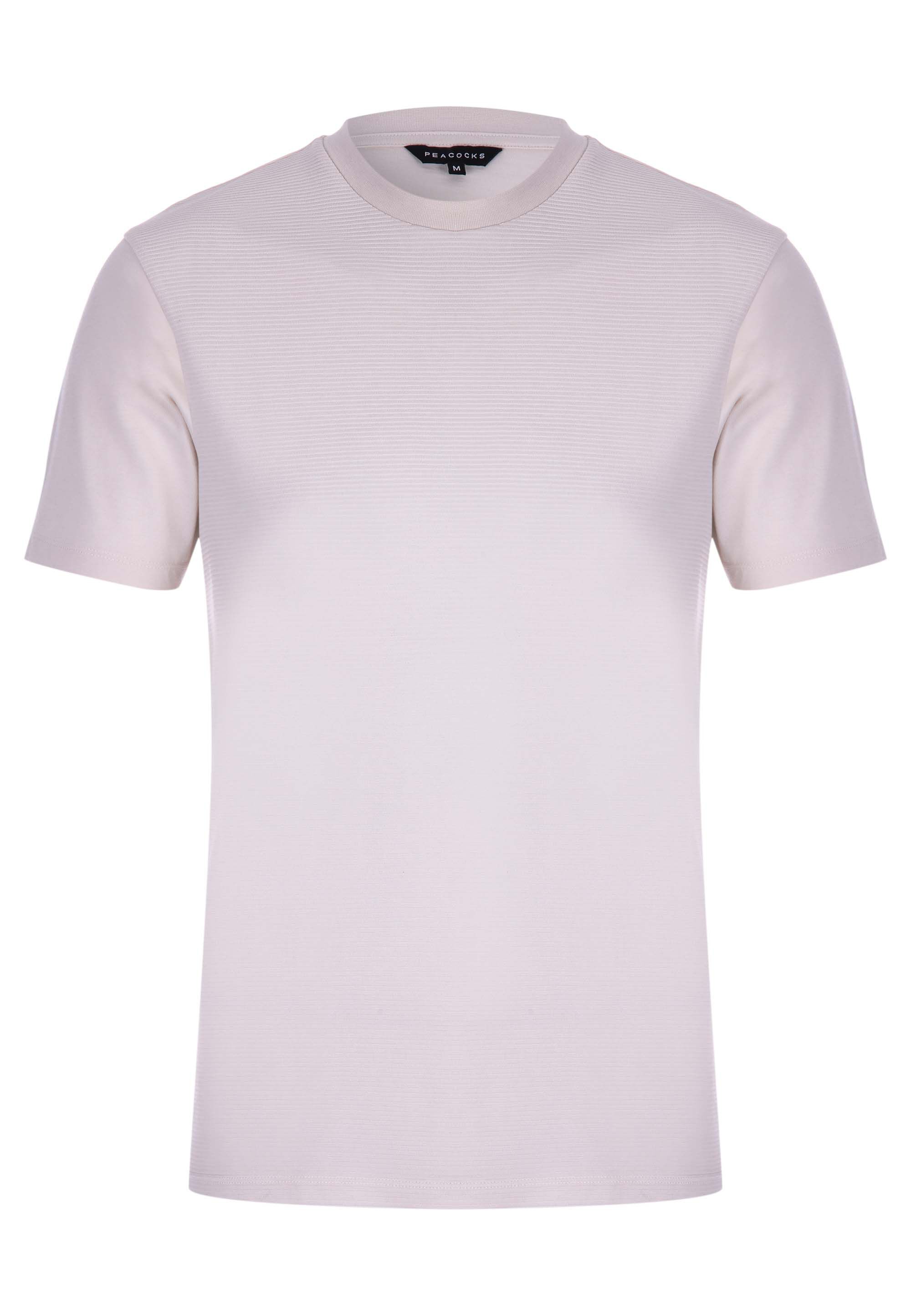 Mens Ecru Textured Short Sleeve T-Shirt