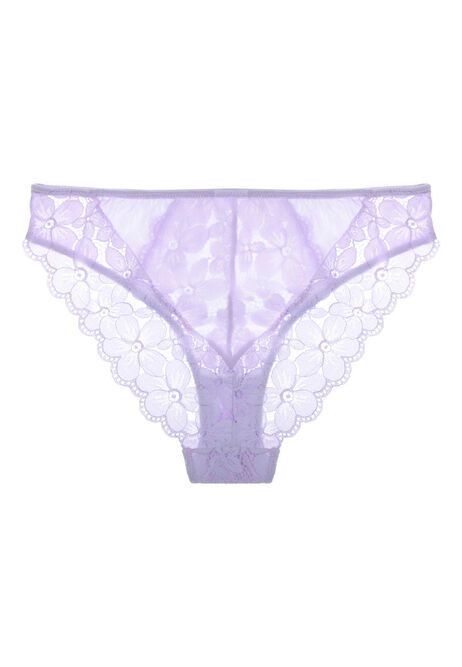 Womens Lilac Lace Midi Briefs