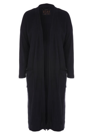 Womens Black Ribbed Soft Touch Cardigan