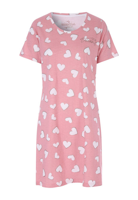 Womens Pink Heart Nightdress