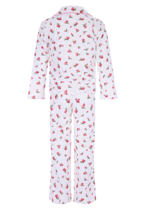 Girls Cream Floral Print Pyjama Set