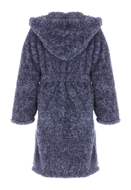 Boys Navy Sherpa Dressing Gown