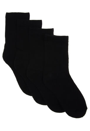 Boys 4pk Black Cushioned Ankle Socks
